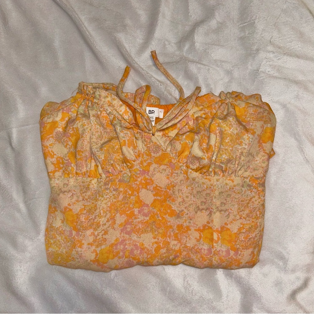 XXS BP Nordstrom Orange Floral Dress